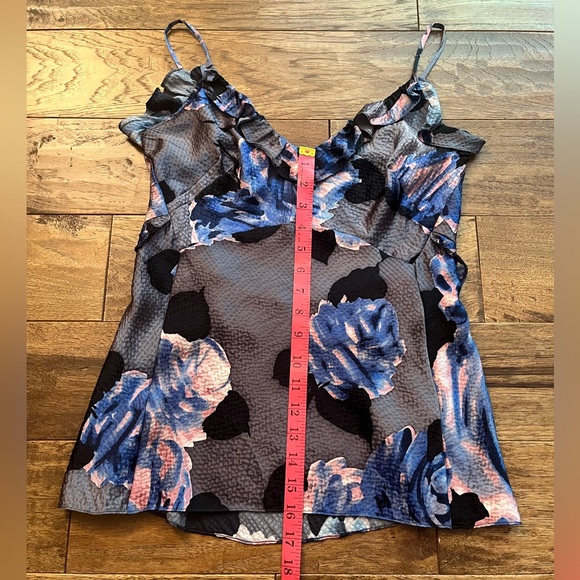 Rebecca Taylor Floral Silk Camisole with Ruffle Details, Size 4 - Picture 11 of 14